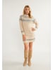 usha BLUE LABEL Damen Strickkleid in Beige Blau Braun