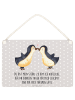 Mr. & Mrs. Panda Schild Pinguin Liebe mit Spruch in Grau Pastell