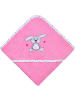 Wörner Kapuzenbadetuch in rosa/weiß