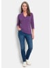 GOLDNER Elegantes Basic-Shirt mit V-Ausschnitt in lila
