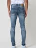 KOROSHI Biker-Skinny-Fit-Jeans in blau