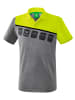 erima 5-C Poloshirt in grau melange/lime pop/schwarz