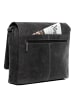 SID & VAIN Leder-Messenger Laptoptasche Leder Umhängetasche Unisex SPENCER in grau