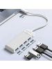 Orico PAPW4A-C3 USB-Hub mit 4 Anschlüssen (4x USB-A 3.0, 1,8 m Kabel) – Weiß