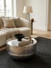 KADIMA DESIGN Wohnzimmertisch Alu | Silber Hammerschlag, 60x60cm, Orientalisch Rund in Silber