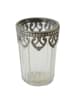 AltoBelli Teelichthalter AMALFI Glas mit Metall Verzierungen 7x9 cm