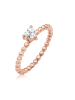 Elli Ring 925 Sterling Silber Herz, Verlobungsring in Rosegold