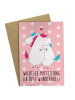 Mr. & Mrs. Panda Grußkarte Einhorn Mitteilung mit Spruch in Rot Pastell