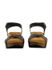 Plakton So Final Keilabsatz-Sandalen aus Leder Schwarz