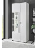 Furn.Design Vitrine weiß matt, Vitrinenschrank 75 x 180 cm mit Soft-Close-Funktion