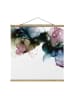 WALLART Stoffbild mit Posterleisten - Blumenbogen mit Gold in Blau