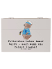 Mr. & Mrs. Panda Truhe Polizist Humor mit Spruch in Grau Pastell