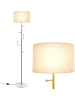 COSTWAY 2 in 1 Stehlampe mit 5 Haken in Gold