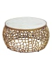 FineBuy Couchtisch in Gold / Marmor / 60x60x35