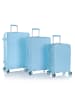 Heys Pastel 4 Rollen Kofferset 3-teilig mit Dehnfalte blue