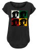 F4NT4STIC Long Cut T-Shirt Bob Marley Colour Blocks Two Sleeves Reggae Music in schwarz