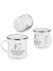 Mr. & Mrs. Panda Camping Emaille Tasse Maus Sterne mit Spruch in Weiß