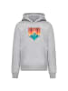 F4NT4STIC Hoodie Berg Sonnenuntergang Geometrisch in grau meliert