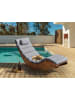 Beliani 2-tlg Gartenliege BRESCIA PREMIUM in Heller Holzfarbton/Grau