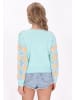 IZIA Women Cardigan in turquoise multicolor