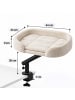 relaxdays Katzenbett "Schreibtisch" in Beige/ Schwarz - (B)44 x (H)39 x (T)33 cm