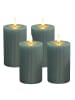 relaxdays 4 x LED Kerzen in Khaki - (H)13 x Ø 7,5 cm