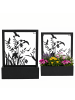 UNUS Blumenkasten Metall  Wandregal 2er Set in Schwarz