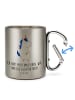 Mr. & Mrs. Panda Edelstahltasse Einhorn Mann mit Spruch in Silber