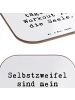Mr. & Mrs. Panda Glas-Untersetzer Spruch Selbstzweifel Workout m... in Weiß