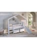 58 aufm Kessel HAUSBETT HALBHOCH 90x200 Keeley Buche Weiß Rutsche Himmel