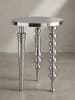 KADIMA DESIGN Beistelltisch 44x44x63 cm Aluminium, Dreibein Design, Silber