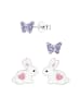 schmuck23 Ohrstecker Set Hase und Schmetterling  925 Silber