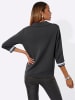 creation L Langarm-Poloshirt in schwarz