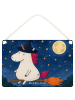 Mr. & Mrs. Panda Deko Schild Einhorn Hexe Design ohne Spruch in Weiß