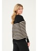 Kaffe Strickpullover KAlizza Regular fit in Black/Feather Gray Mel. Stripe