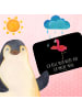 Mr. & Mrs. Panda Duschvorleger Flamingo Yoga mit Spruch in Schwarz
