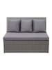 MCW Lounge-Gartenbank G16 2er Sofa, Grau, Kissen dunkelgrau