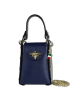 Florence Umhängetasche Leder blau ca. 13cm