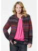 GOLDNER Kurzgröße:  Multicolor Woll-Jacke mit Stehkragen in marine / rot / gemustert