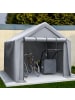 ABRIHOME Geräteschuppen in Dunkelgrau 244x241x217 cm für Fahrrad Garten Werkzeug