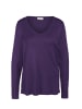 GOLDNER Unkomplizierter Pullover mit V-Ausschnitt in lila