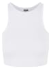 Urban Classics Urban Classics Ladies Organic Cropped Rib Top 2-Pack in white+black