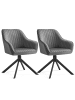 SONGMICS 2er-Set: Esszimmerstuhl Tyra in Grau-Schwarz - (B)60 x (H)81.5 x (T)58 cm