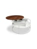 relaxdays Couchtisch in Weiß/ Braun - (H)46 x Ø80 cm