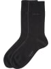 camano Baumwolle Unisex-Socken 2 Paar mit Softbund ca-soft in schwarz