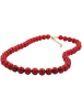 Gallay Kette Kunststoffperlen johannisbeerrot 55cm in johannisbeerrot-marmoriert
