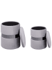 Beliani 2er-Set Pouf DORIS in Grau/Silber