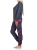NORMANN Frottee Pyjama Bündchen und Stern Hose gestreift - 75907 in marine