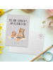Mr. & Mrs. Panda Postkarte Oma Backen mit Spruch in Grau Pastell