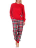 NORMANN Schlafanzug Pyjama langarm Bündchen Tiermotiv - 87109 in rot